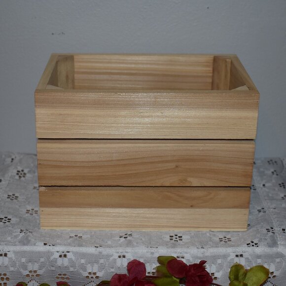 Small Country Cottage Farmhouse Wood Tomato Kitchen Storage Crate Box - Picture 5 of 11